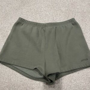 Aritzia Olive High-rise Sweatfleece Shorts